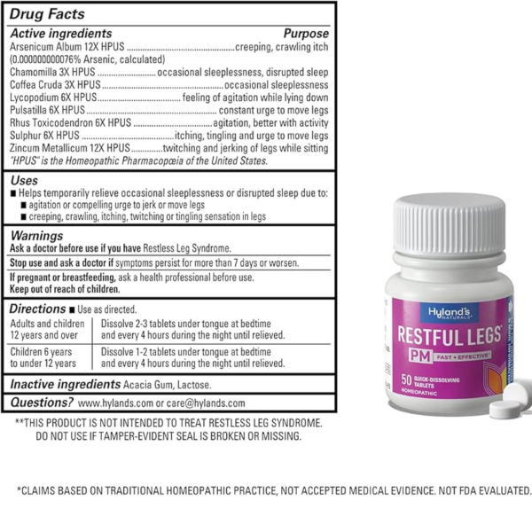 Hyland's Restful Legs PM, 50 Tablets