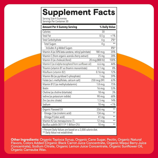 SmartyPants Kid's Organic Multi & Probiotics Multivitamin Gummies