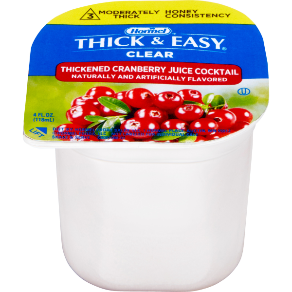 Hormel Thick & Easy Clear, Cranberry Juice Cocktail, Honey Consistency, 4 oz.