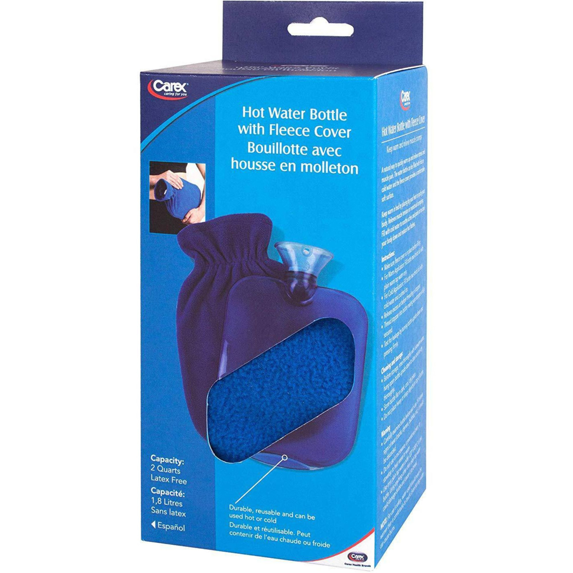 Carex Hot Water Bottle with Fleece Cover Carex Hot Water Bottle with Fleece Cover