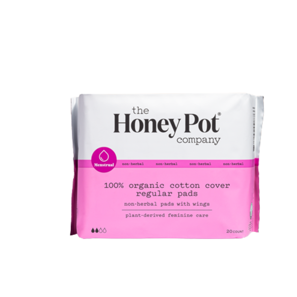 The Honey Pot Non Herbal Pads with Wings, Regular Absorbency