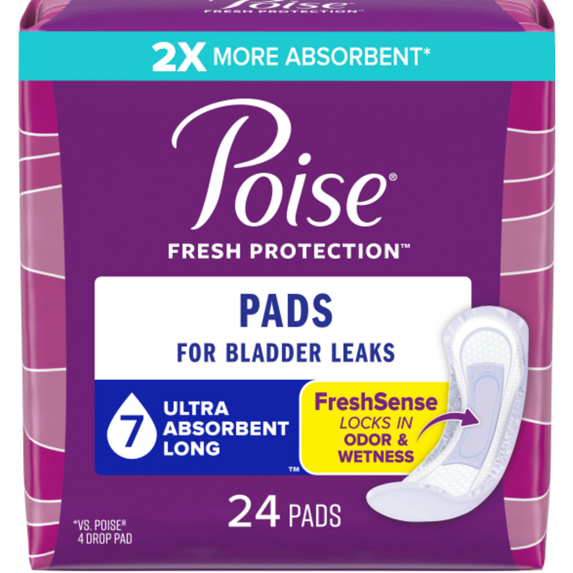 Poise Fresh Protections Ultra Long Pads, Level 7 Poise Fresh Protections Ultra Long Pads, Level 7
