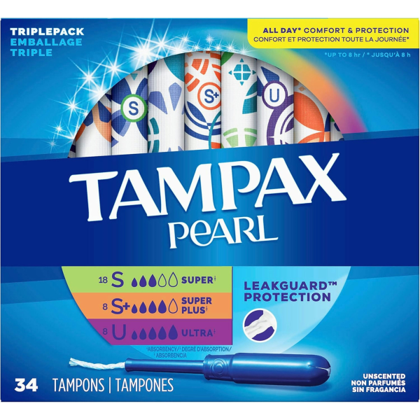 Tampax Pearl Triple Pack Super/Super Plus/Ultra Tampons
