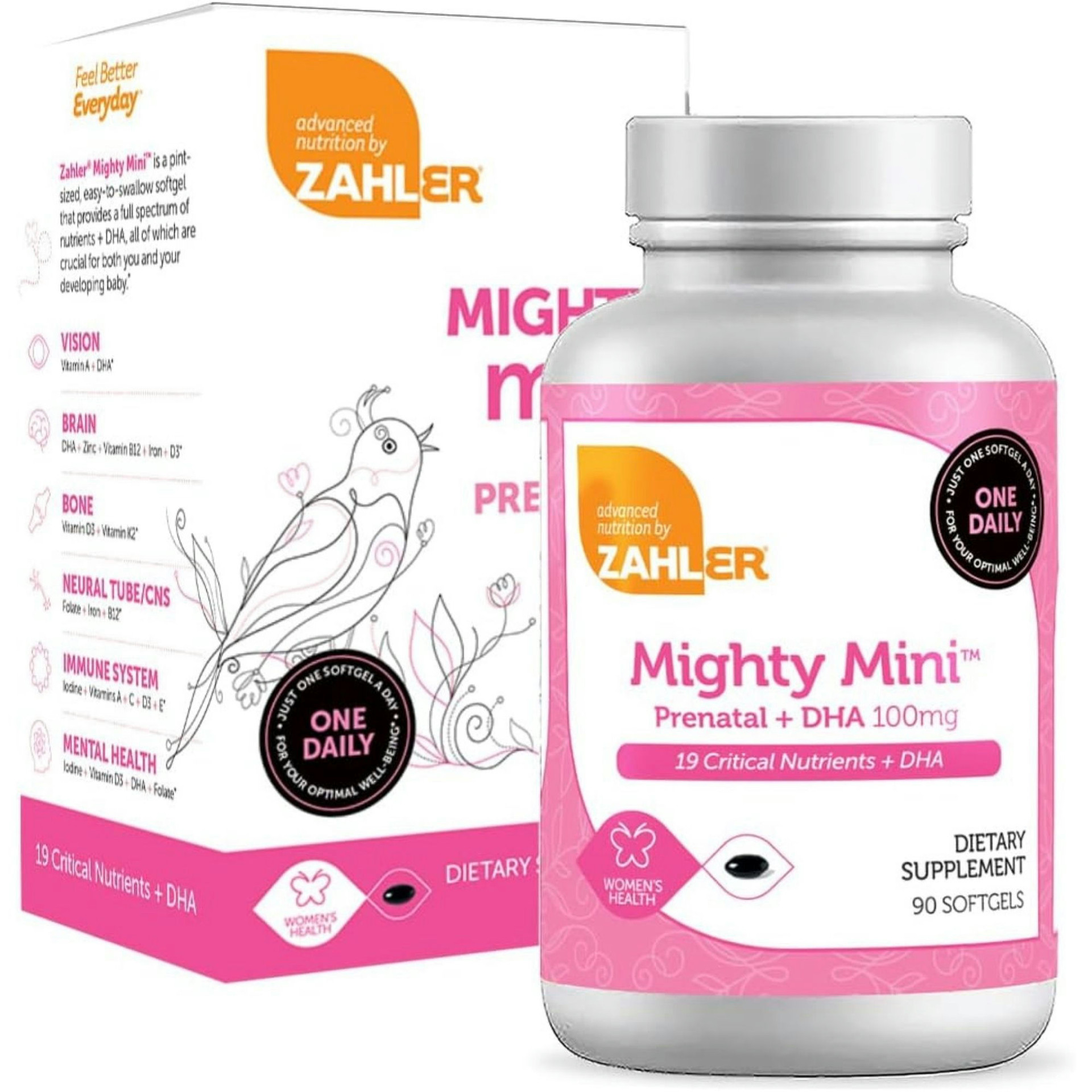 Zahler Mighty Mini Prenatal Plus DHA Dietary Supplement Zahler Mighty Mini Prenatal Plus DHA Dietary Supplement
