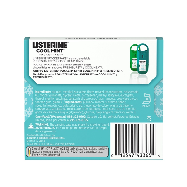 Listerine Pocketpaks Breath Strips, Cool Mint Flavor