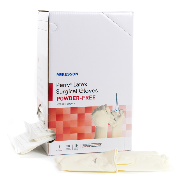 Surgical Glove McKesson Perry® Performance Plus Size 6 Sterile Latex Standard Cuff Length Smooth Cream Chemo Tested