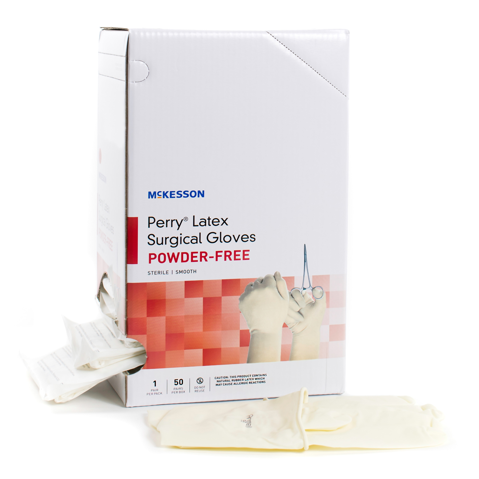 Surgical Glove McKesson Perry® Performance Plus Size 8 Sterile Latex Standard Cuff Length Smooth Cream Chemo Tested