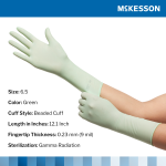 Surgical Glove McKesson Perry® Performance Plus Size 6.5 Sterile Polyisoprene Standard Cuff Length Smooth Green Chemo Tested
