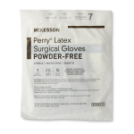 Surgical Glove McKesson Perry® Size 7 Sterile Latex Standard Cuff Length Smooth Brown Not Chemo Approved