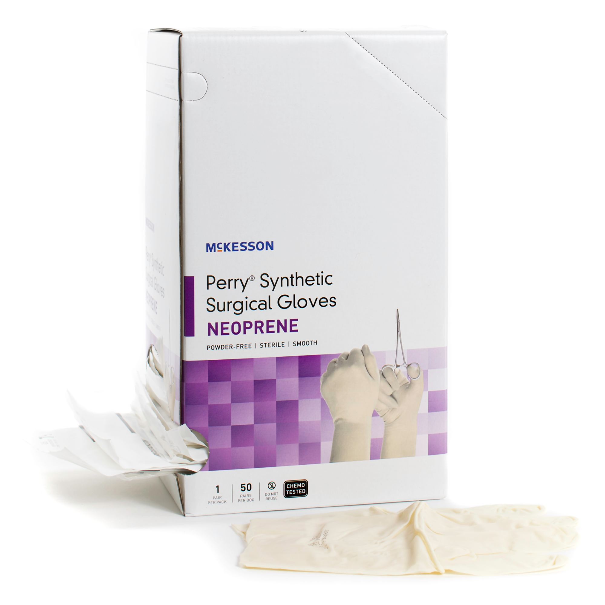 Surgical Glove McKesson Perry® Synthetic Surgical Gloves Size 9 Sterile Polychloroprene Standard Cuff Length Smooth Cream Chemo Tested