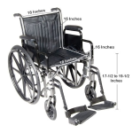 Wheelchair McKesson Dual Axle Desk Length Arm Swing-Away Footrest Black Upholstery 18 Inch Seat Width Adult 300 lbs. Weight Capacity