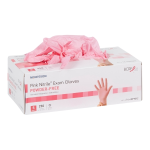 Exam Glove McKesson Pink Nitrile® Small NonSterile Nitrile Standard Cuff Length Textured Fingertips Pink Not Rated