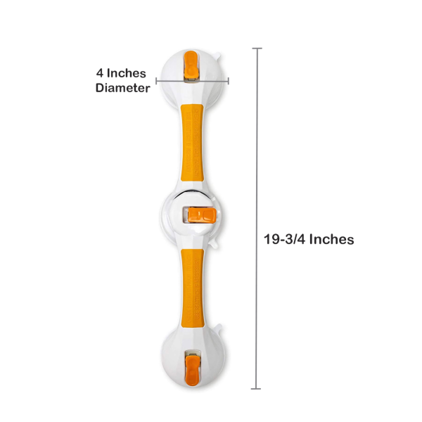 Rotating Suction-Cup Grab Bar McKesson White / Yellow Plastic