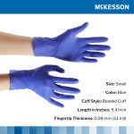 Exam Glove McKesson Confiderm® 3.0 Small NonSterile Nitrile Standard Cuff Length Textured Fingertips Blue Chemo Tested / Fentanyl Tested