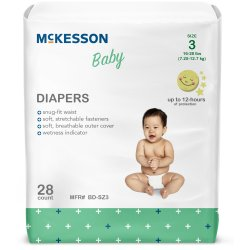 Unisex Baby Diaper McKesson Size 3 Disposable Heavy Absorbency