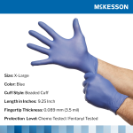 Exam Glove McKesson Confiderm® LDC X-Large NonSterile Nitrile Standard Cuff Length Fully Textured Blue Chemo Tested / Fentanyl Tested