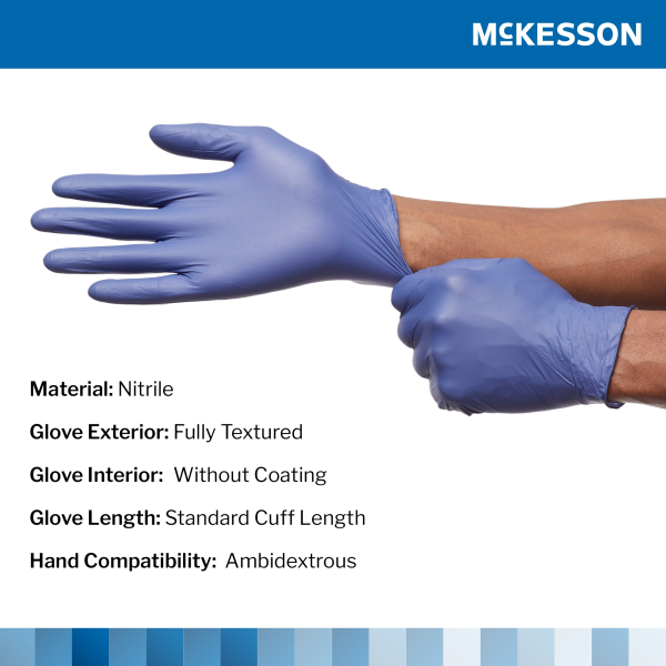 Exam Glove McKesson Confiderm® LDC X-Large NonSterile Nitrile Standard Cuff Length Fully Textured Blue Chemo Tested / Fentanyl Tested