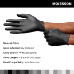 Exam Glove McKesson Confiderm® LDC Small NonSterile Nitrile Standard Cuff Length Fully Textured Black Chemo Tested / Fentanyl Tested