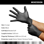 Exam Glove McKesson Confiderm® LDC X-Large NonSterile Nitrile Standard Cuff Length Fully Textured Black Chemo Tested / Fentanyl Tested