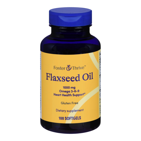 Dietary Supplement Foster & Thrive™ Flaxseed Oil 1,000 mg Strength Softgel 100 per Bottle