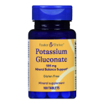 Dietary Supplement Foster & Thrive™ Potassium Gluconate 595 mg Strength Tablet 100 per Bottle