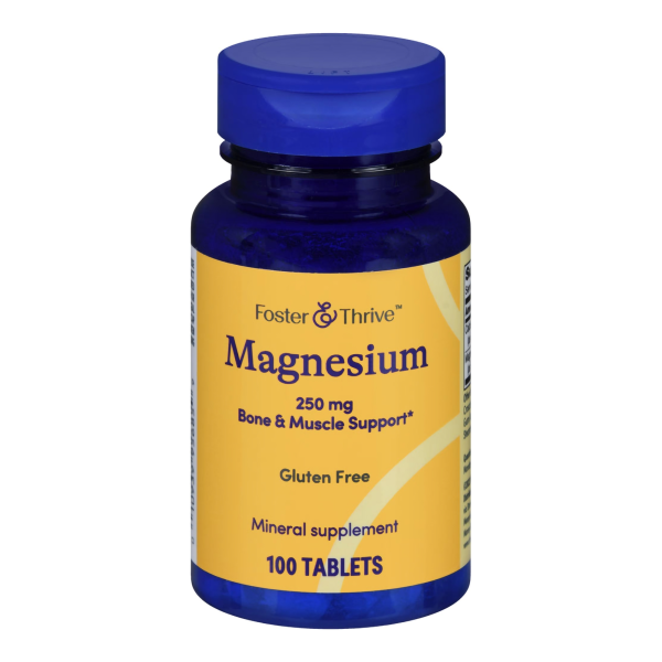 Dietary Supplement Foster & Thrive™ Magnesium 250 mg Strength Tablet 100 per Bottle