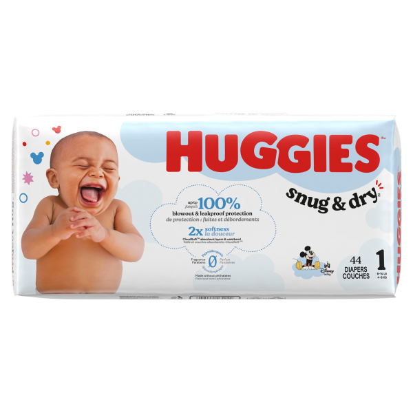 Unisex Baby Diaper Huggies® Snug & Dry Size 1 Disposable Heavy Absorbency