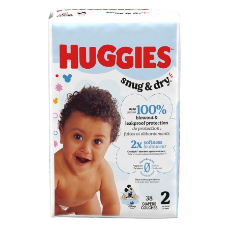 Unisex Baby Diaper Huggies® Snug & Dry Size 2 Disposable Heavy Absorbency