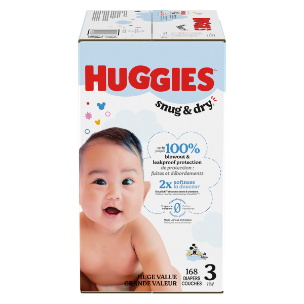 Unisex Baby Diaper Huggies® Snug & Dry Size 3 Disposable Heavy Absorbency