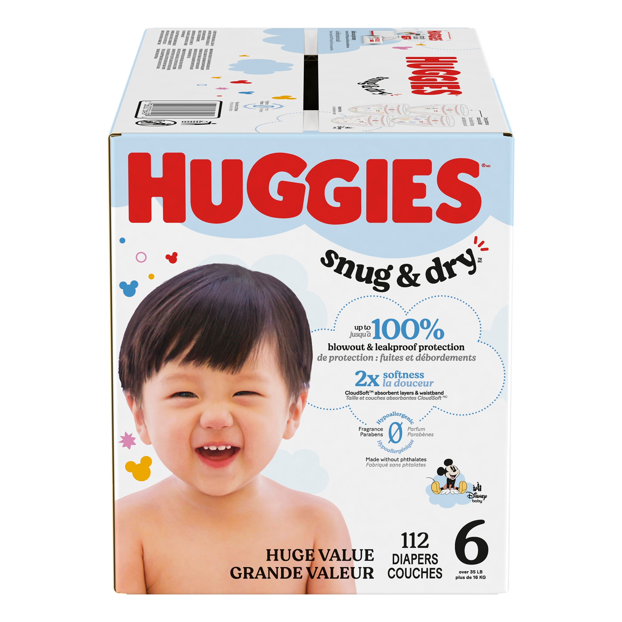 Unisex Baby Diaper Huggies® Snug & Dry Size 6 Disposable Heavy Absorbency Unisex Baby Diaper Huggies® Snug & Dry Size 6 Disposable Heavy Absorbency