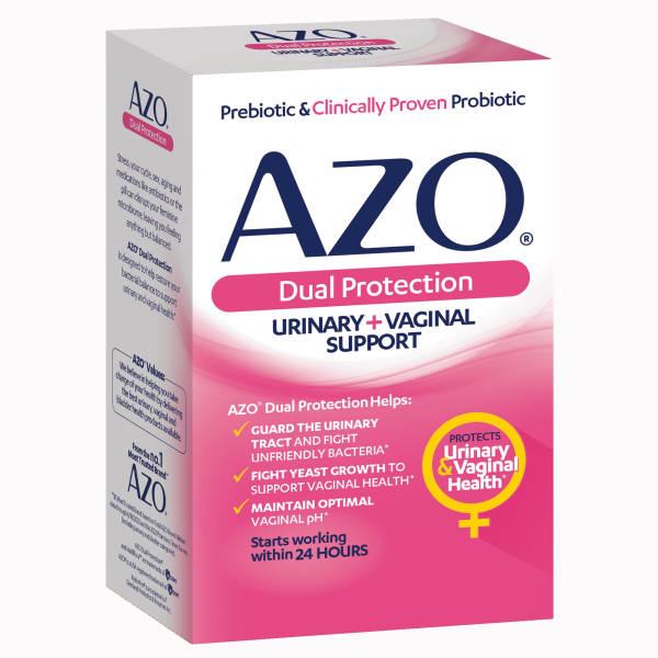 Probiotic Dietary Supplement AZO DUAL PROTECTION 30 per Box Capsule