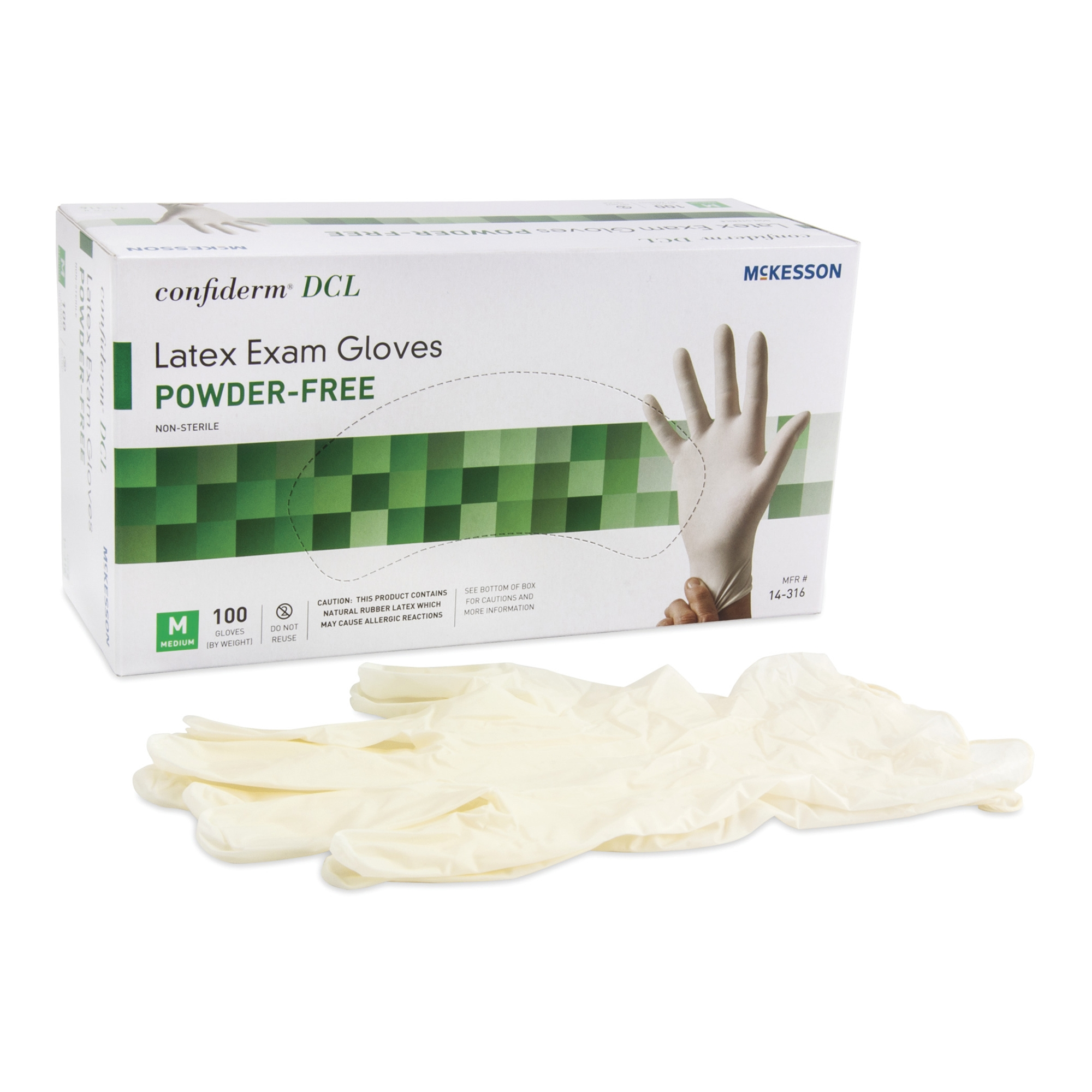 Exam Glove McKesson Confiderm® Medium NonSterile Latex Standard Cuff Length Smooth Ivory Not Rated Exam Glove McKesson Confiderm® Medium NonSterile Latex Standard Cuff Length Smooth Ivory Not Rated