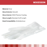 Exam Glove McKesson X-Large NonSterile Vinyl Standard Cuff Length Smooth Clear Not Rated