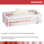 Exam Glove McKesson Small NonSterile Stretch Vinyl Standard Cuff Length Smooth Ivory Not Rated