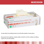 Exam Glove McKesson Medium NonSterile Stretch Vinyl Standard Cuff Length Smooth Ivory Not Rated