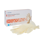Exam Glove McKesson Large NonSterile Stretch Vinyl Standard Cuff Length Smooth Ivory Not Rated