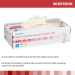 Exam Glove McKesson Large NonSterile Stretch Vinyl Standard Cuff Length Smooth Ivory Not Rated