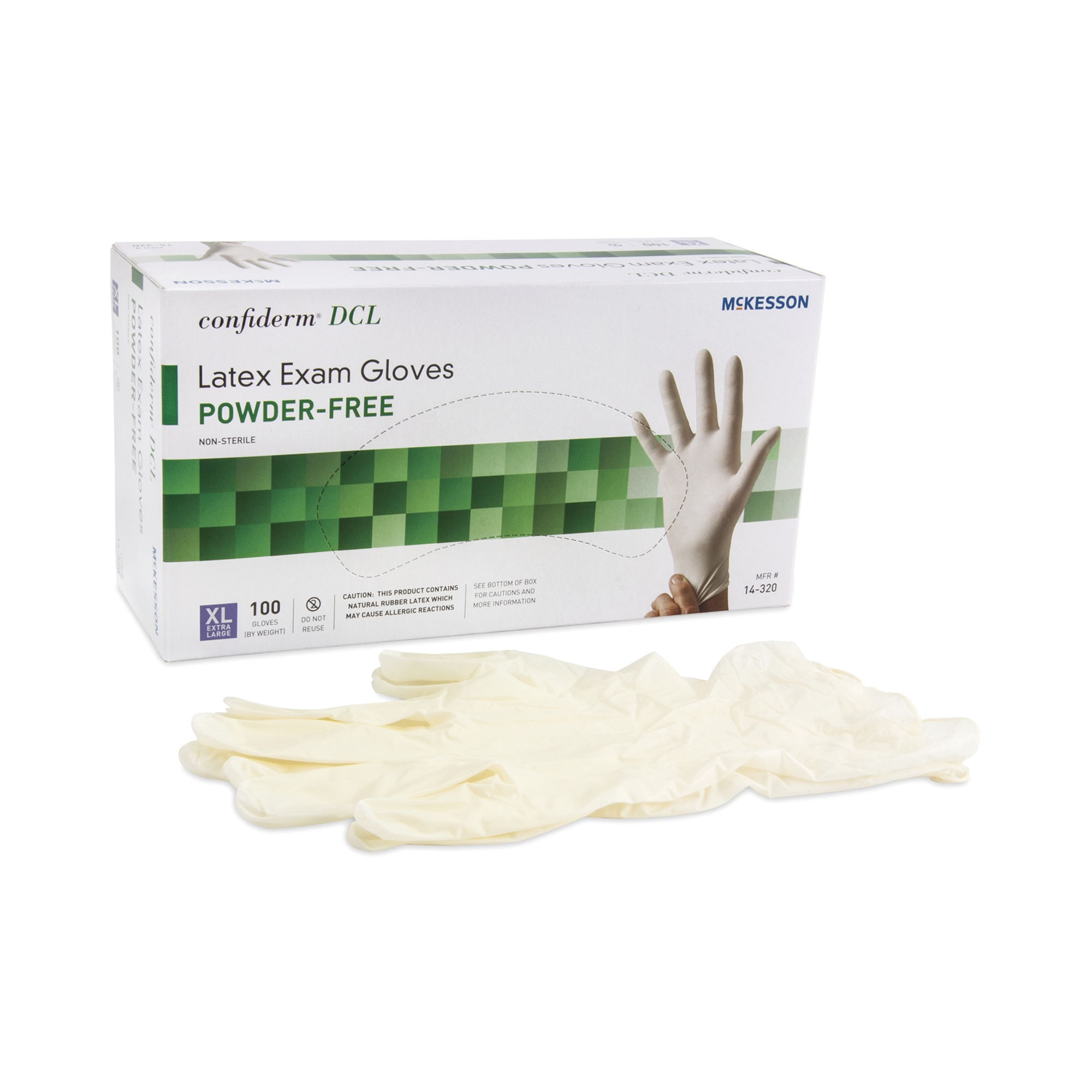 Exam Glove McKesson Confiderm® X-Large NonSterile Latex Standard Cuff Length Smooth Ivory Not Rated Exam Glove McKesson Confiderm® X-Large NonSterile Latex Standard Cuff Length Smooth Ivory Not Rated