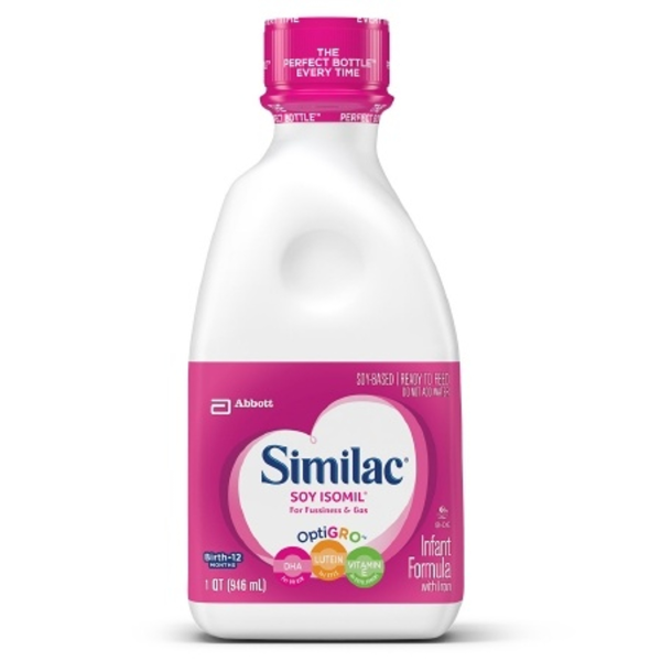 Similac Soy Isomil Infant Formula with Iron, Ready-to-Use, 32 oz.