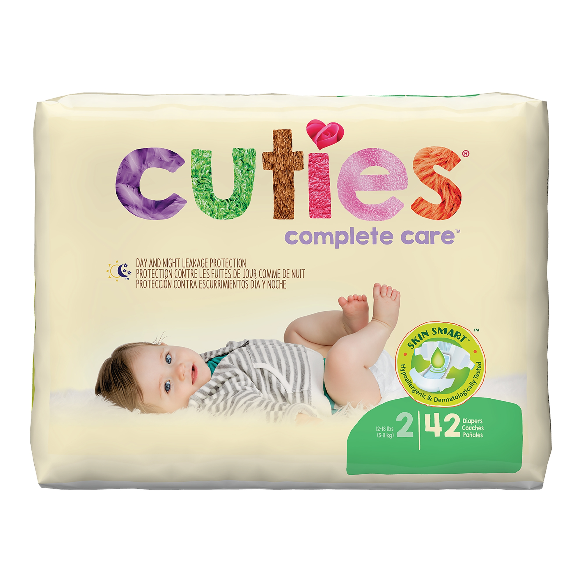 Unisex Baby Diaper Cuties® Complete Care Size 2 Disposable Heavy Absorbency Unisex Baby Diaper Cuties® Complete Care Size 2 Disposable Heavy Absorbency