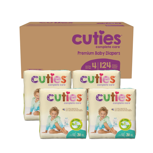 Unisex Baby Diaper Cuties® Complete Care Size 4 Disposable Heavy Absorbency