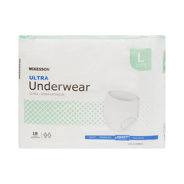 Absorbent Underwear McKesson Ultra Pull On with Tear Away Seams Adult Large Unisex Disposable Heavy Absorbency