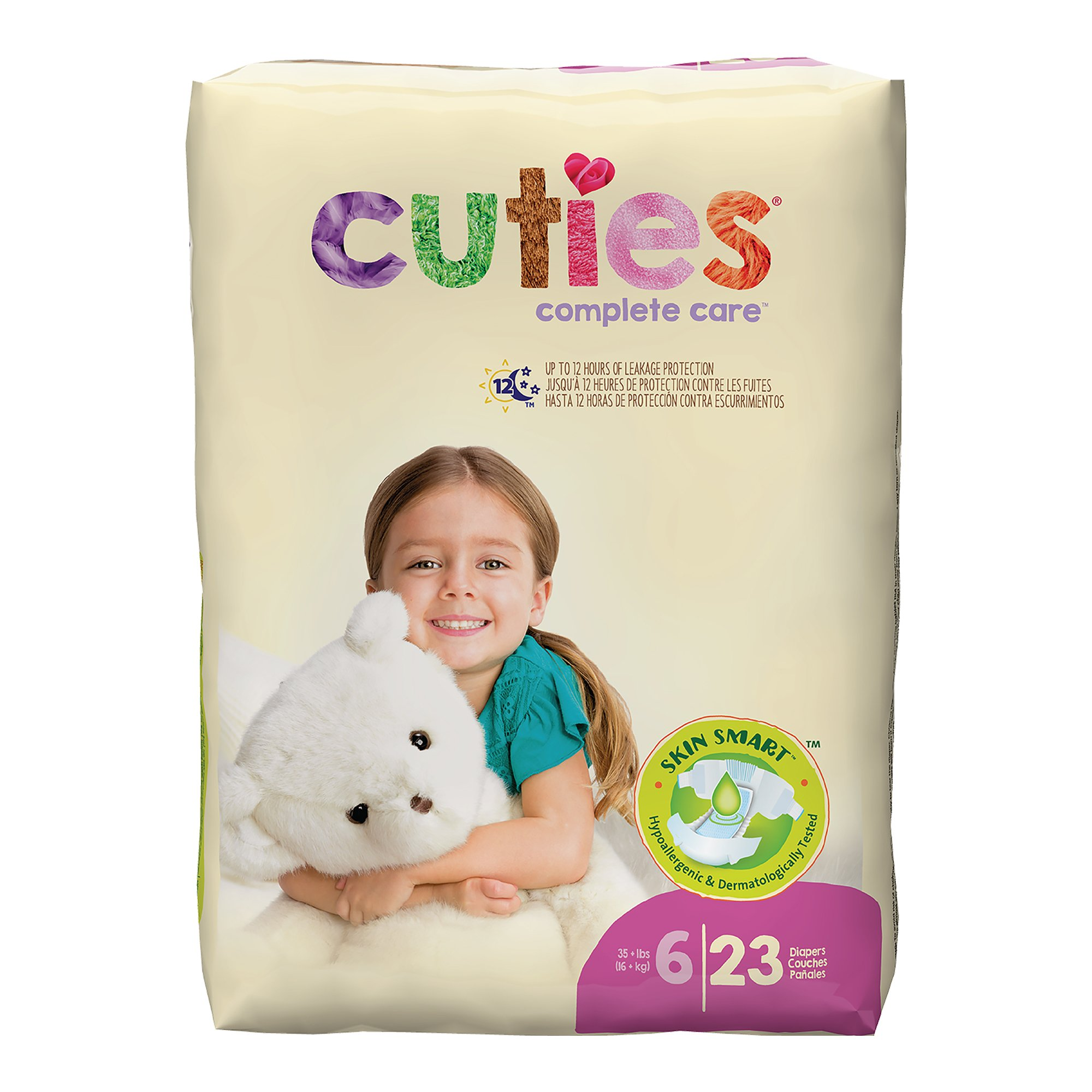 Unisex Baby Diaper Cuties® Complete Care Size 6 Disposable Heavy Absorbency Unisex Baby Diaper Cuties® Complete Care Size 6 Disposable Heavy Absorbency