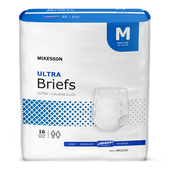 Incontinence Brief McKesson Ultra Adult Medium Unisex Disposable Heavy Absorbency