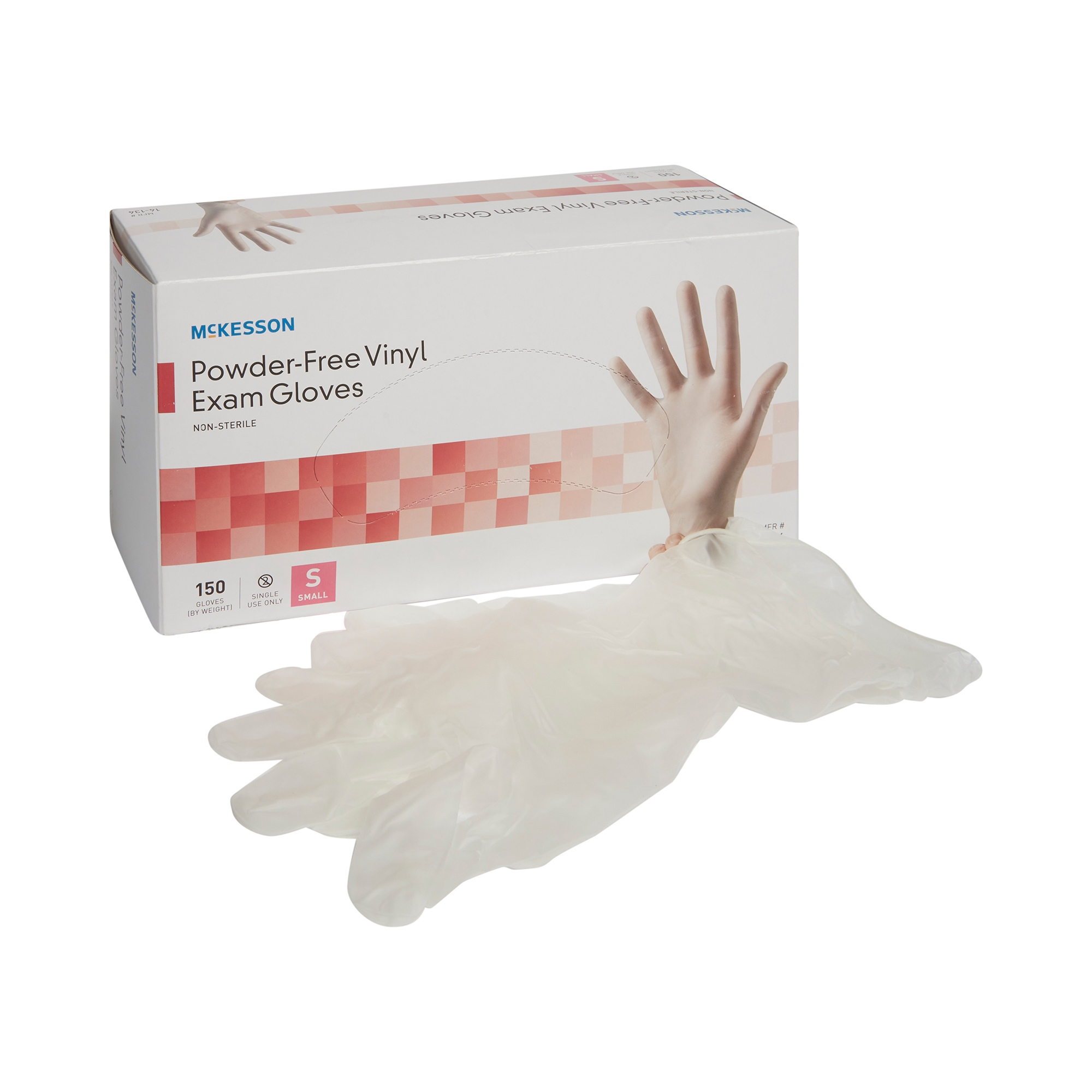 Exam Glove McKesson Small NonSterile Vinyl Standard Cuff Length Smooth Clear Not Rated
