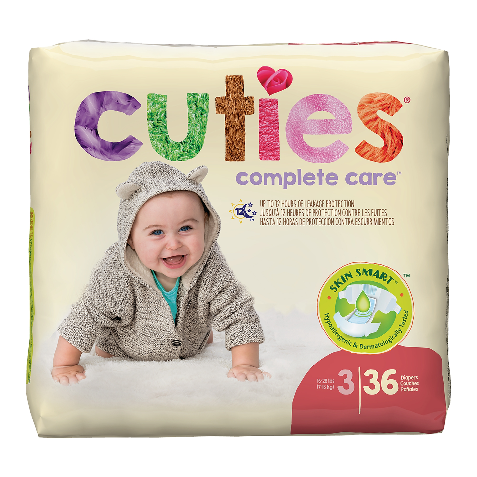 Unisex Baby Diaper Cuties® Complete Care Size 3 Disposable Heavy Absorbency Unisex Baby Diaper Cuties® Complete Care Size 3 Disposable Heavy Absorbency