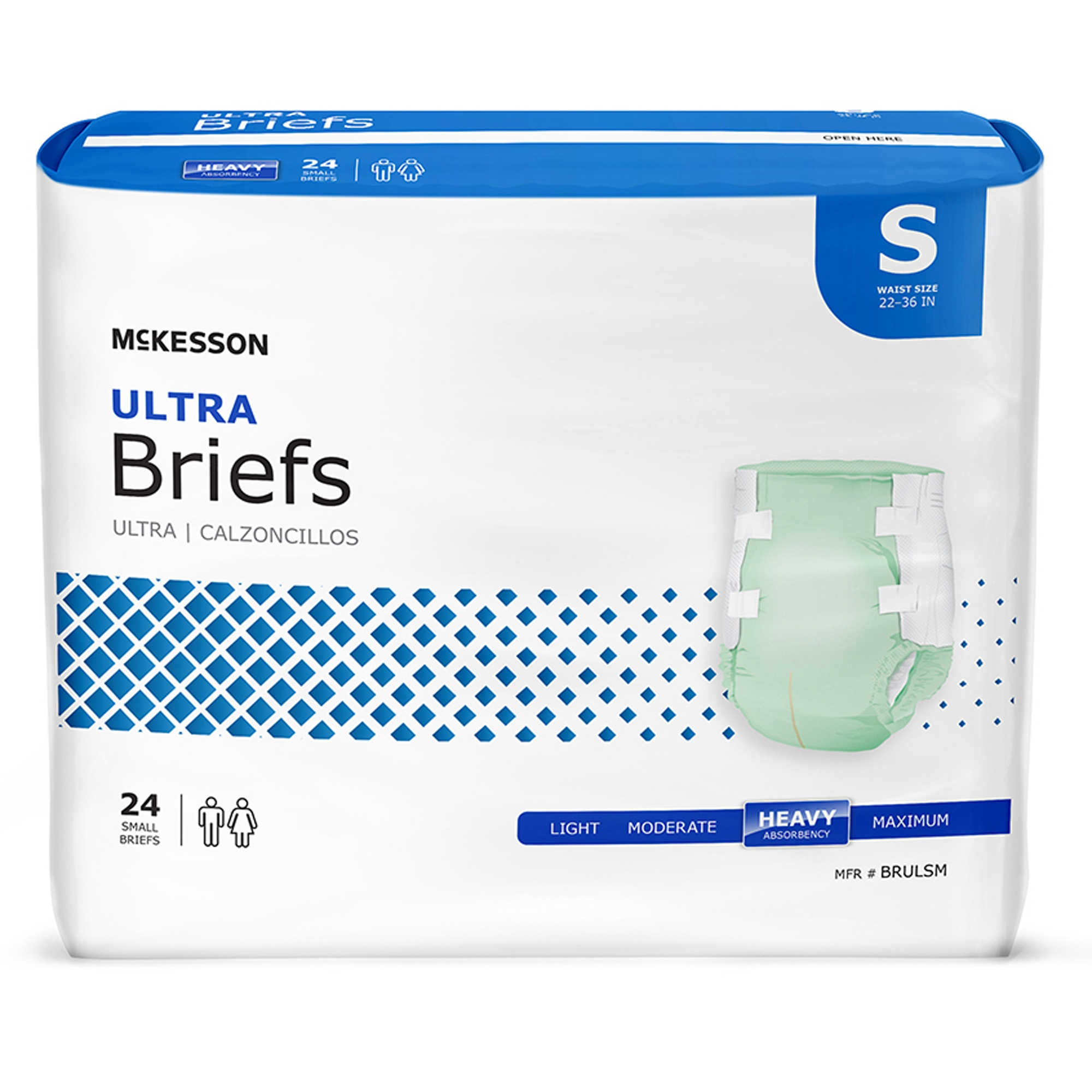 Incontinence Brief McKesson Ultra Adult Small Unisex Disposable Heavy Absorbency