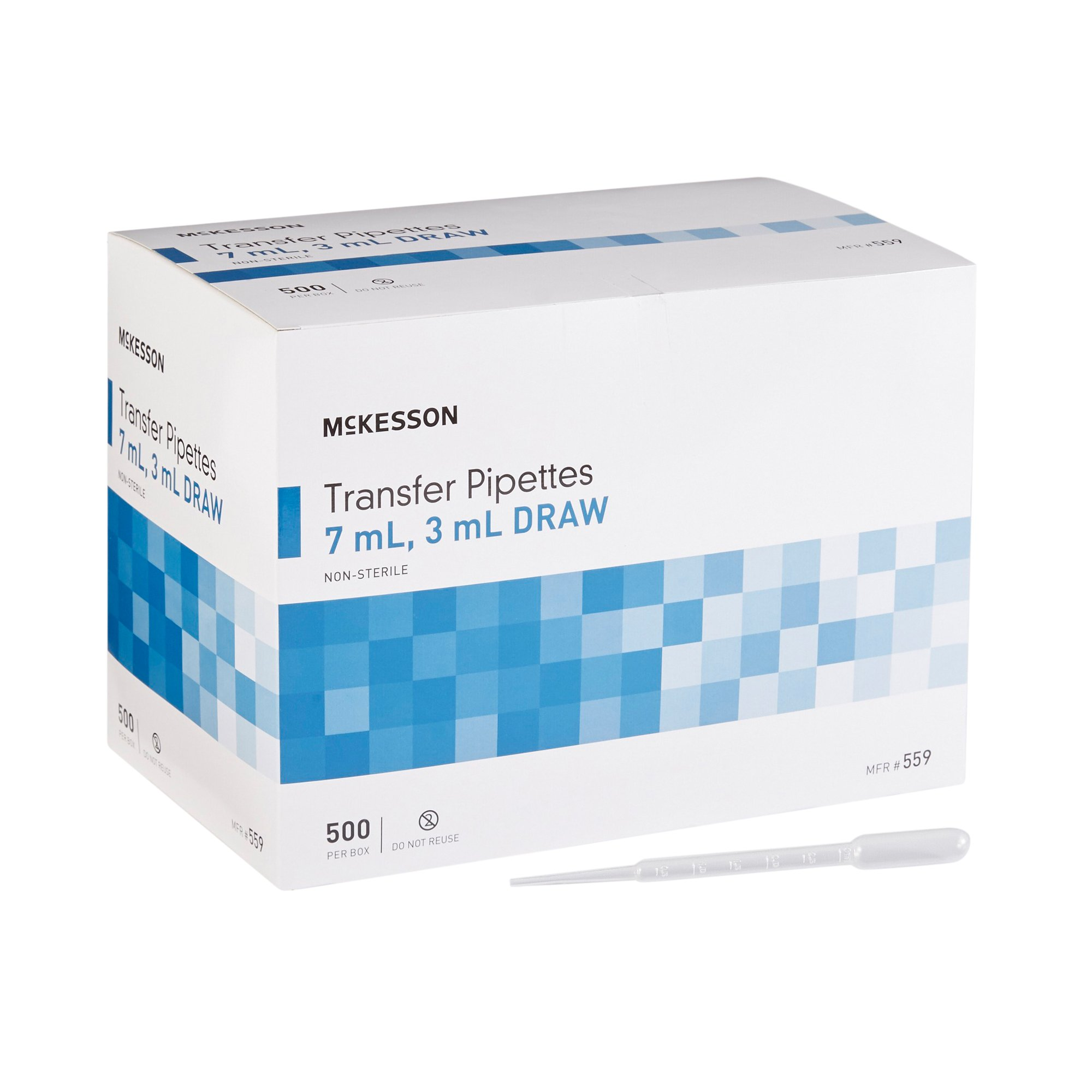 McKesson Transfer Pipette 7.5 mL 0.5 to 3 mL Graduation Increments NonSterile McKesson Transfer Pipette 7.5 mL 0.5 to 3 mL Graduation Increments NonSterile