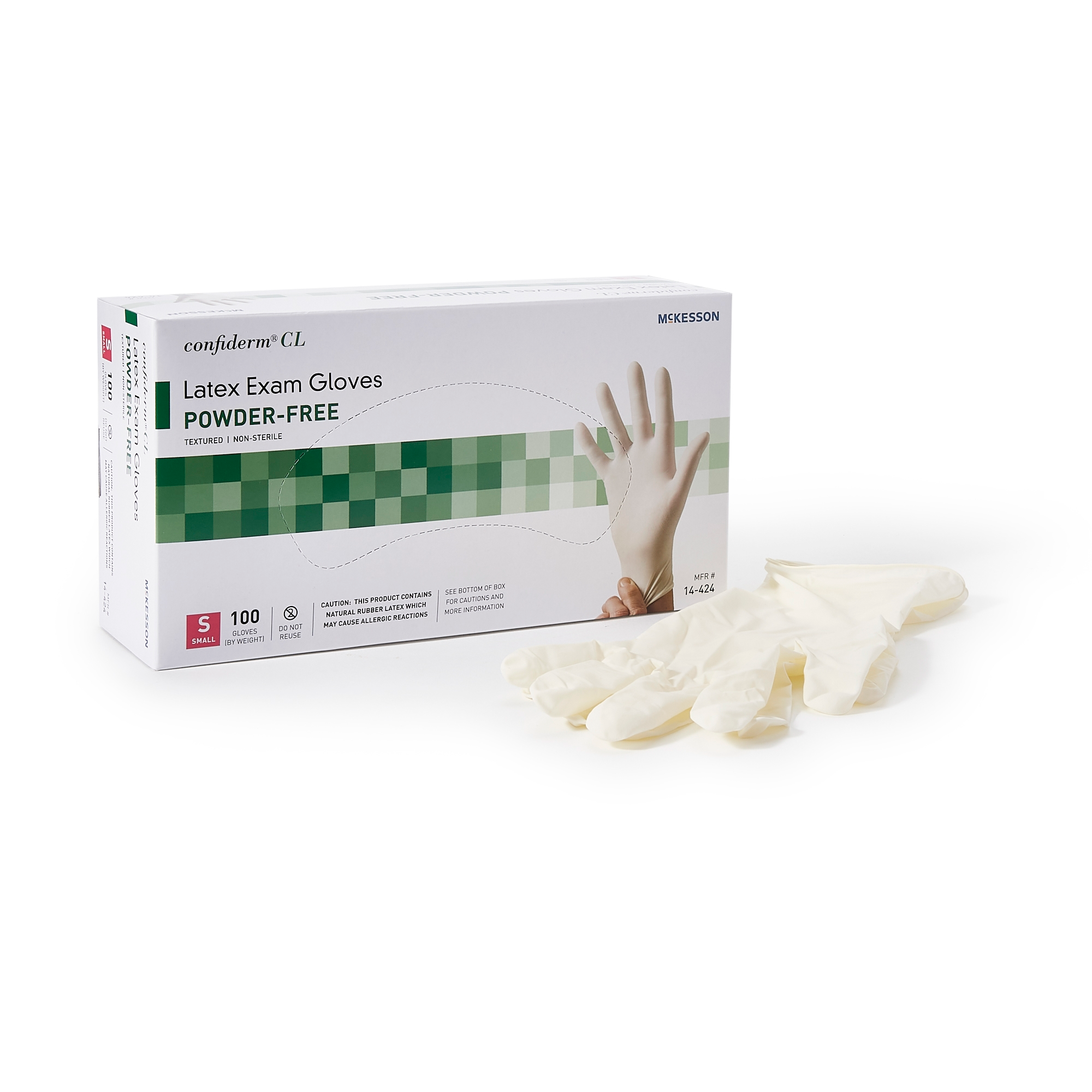 Exam Glove McKesson Confiderm® Small NonSterile Latex Standard Cuff Length Textured Fingertips Ivory Not Rated Exam Glove McKesson Confiderm® Small NonSterile Latex Standard Cuff Length Textured Fingertips Ivory Not Rated