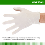 Exam Glove McKesson Confiderm® Medium NonSterile Latex Standard Cuff Length Textured Fingertips Ivory Not Rated